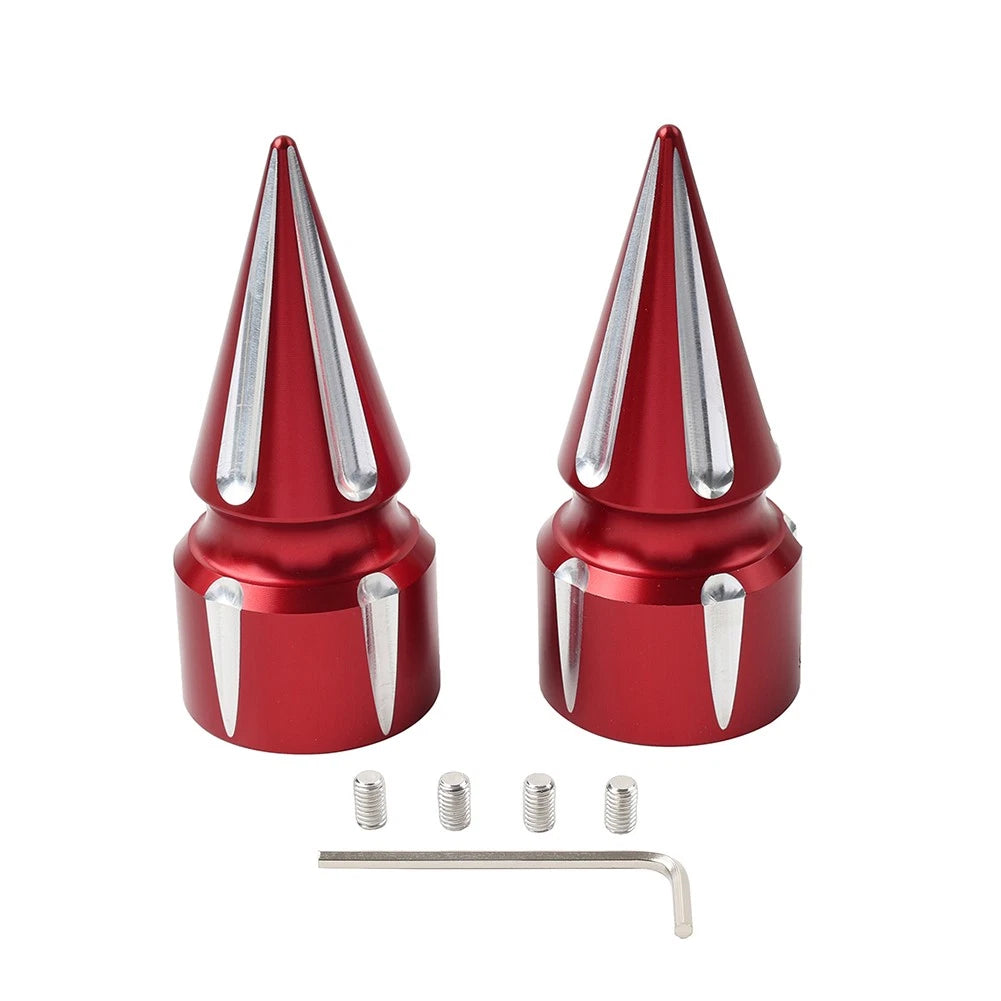 Front Axle Cap Nut Cover 3.6" Red for Harley Softail (2007–Present)