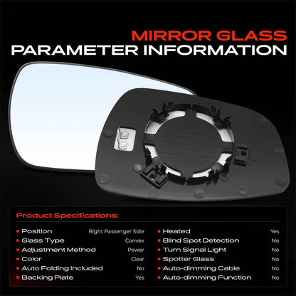 Heated Power Mirror Glass for Hyundai Elantra (2011–2013) HY1325101, 876211R220