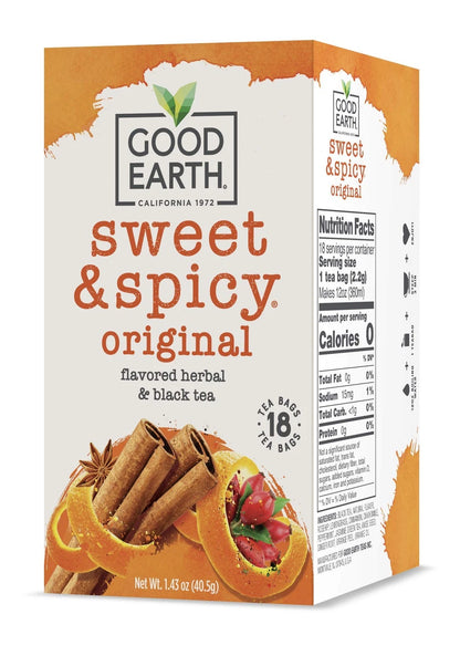 Set of 6 Good Earth Sweet & Spicy Herbal & Black Tea (18 Count)