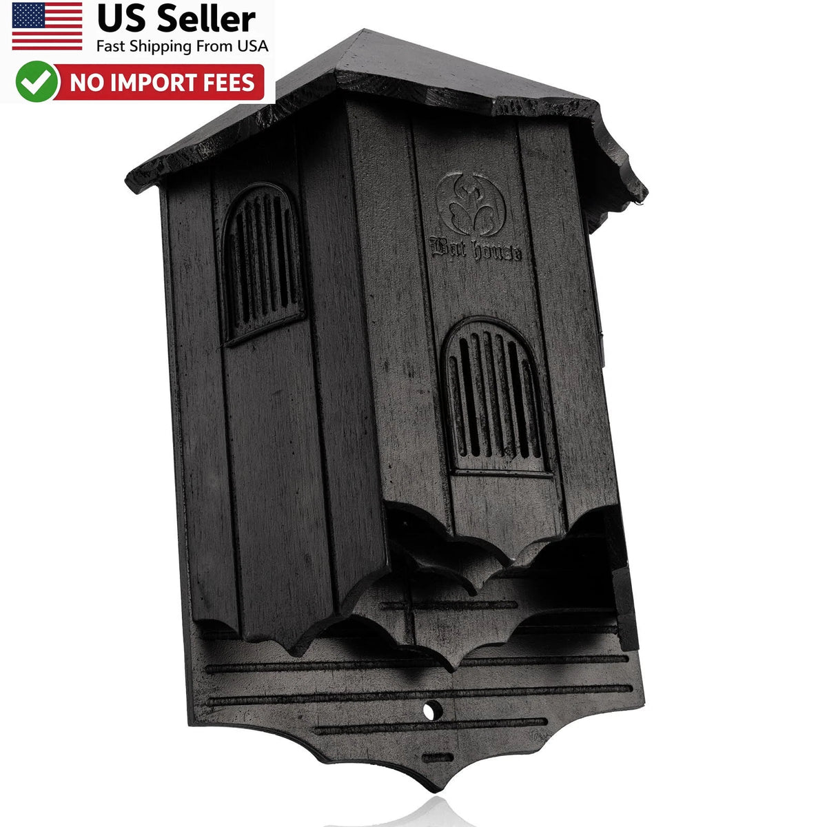 Large Wooden Castle 3 Chamber Bat House for Outdoor Use