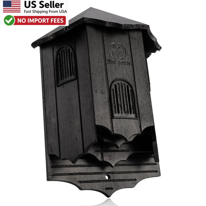 Large Wooden Castle 3 Chamber Bat House for Outdoor Use