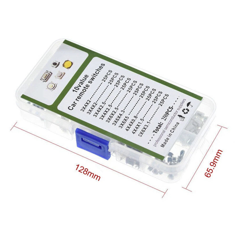 250pcs Touch Tap Button Micro Switch for Car Remote Key Alarm