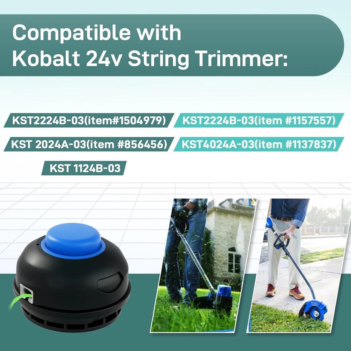 Kobalt 24V Trimmer Head Replacement with Dual 0.080 Spool