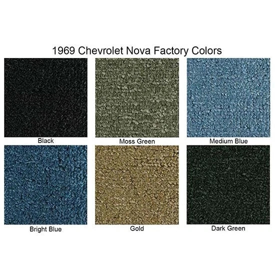 Loop Carpet for Chevy Nova 2 Door (1968–1973) 3896-69-05, Aqua
