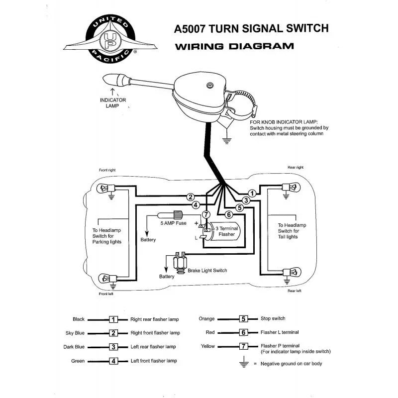 Turn Signal Switch Heavy Duty for Hot Rod Universal Chrome Steel Housing (1950–1970)
