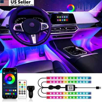 RGB Interior Car Strip Lights for Universal Fit (48SMD, 4 Lines Design)