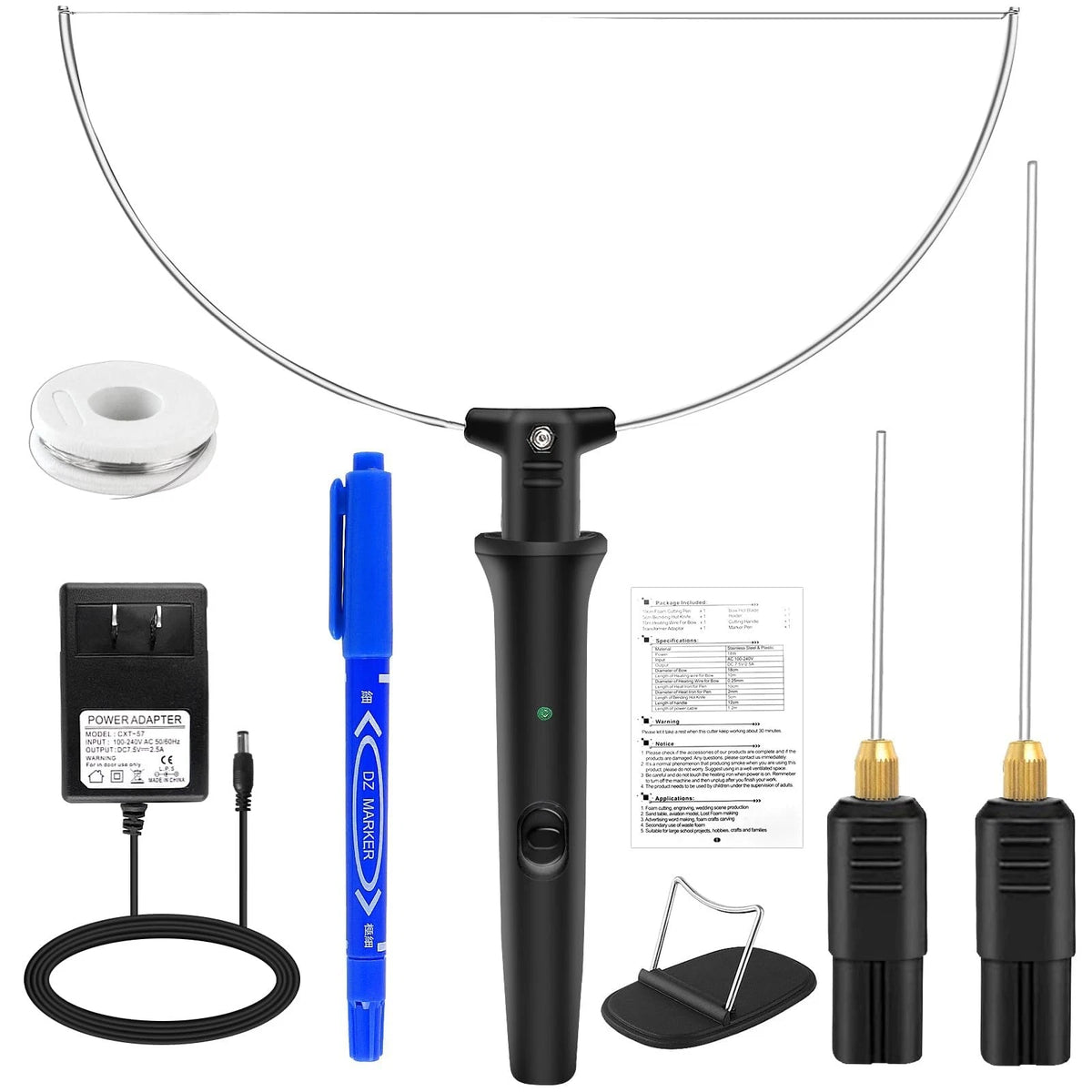 8-in-1 Electric Foam Cutter Tool Kit 100-240V / 18W Black