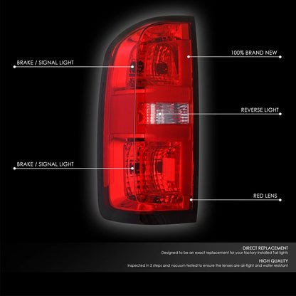 Chrome Housing Red Lens Tail Lights for Chevy Colorado (2015–2022)