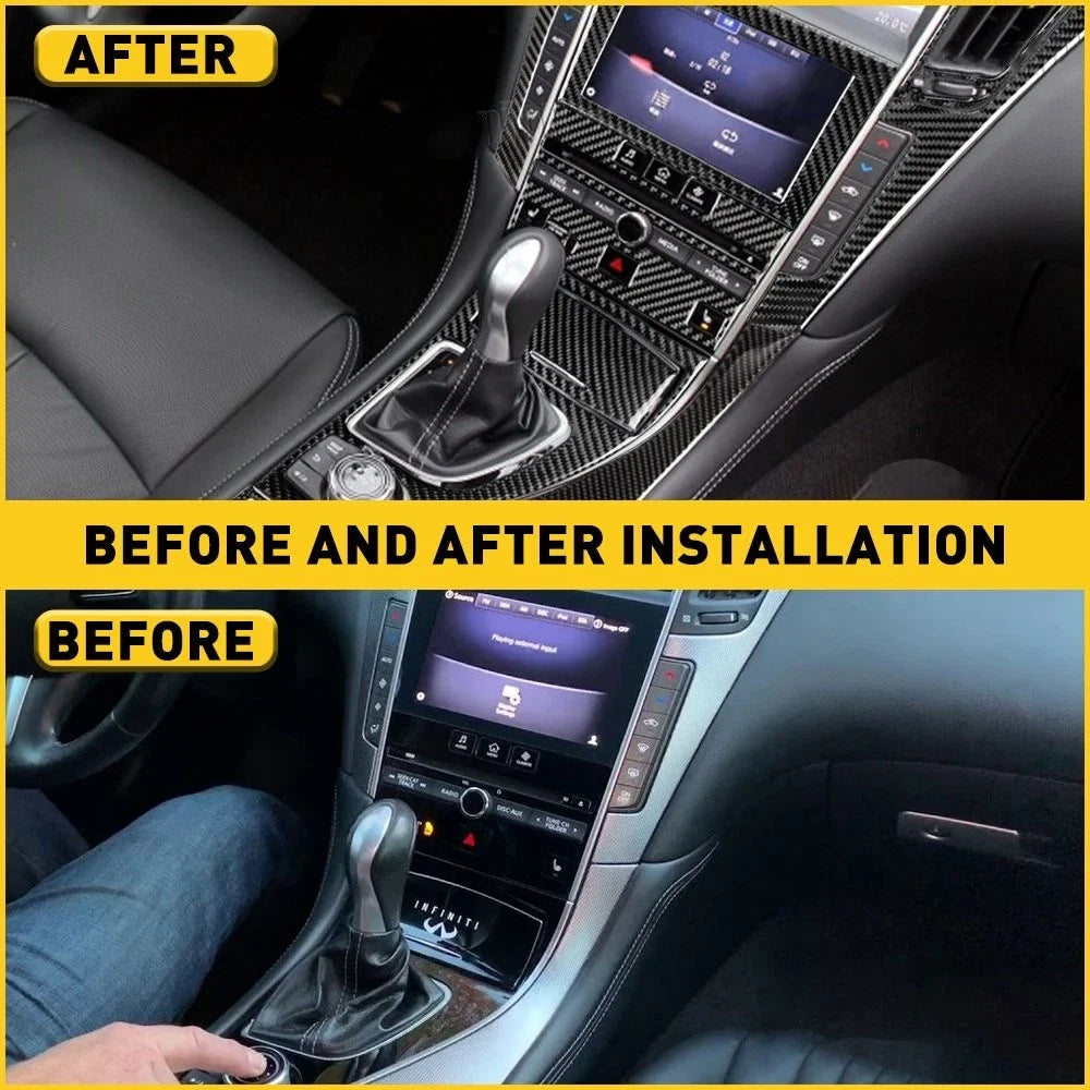 11X Carbon Fiber Decals for Infiniti Q50 Q60 (2014–2019) Inside Trim V