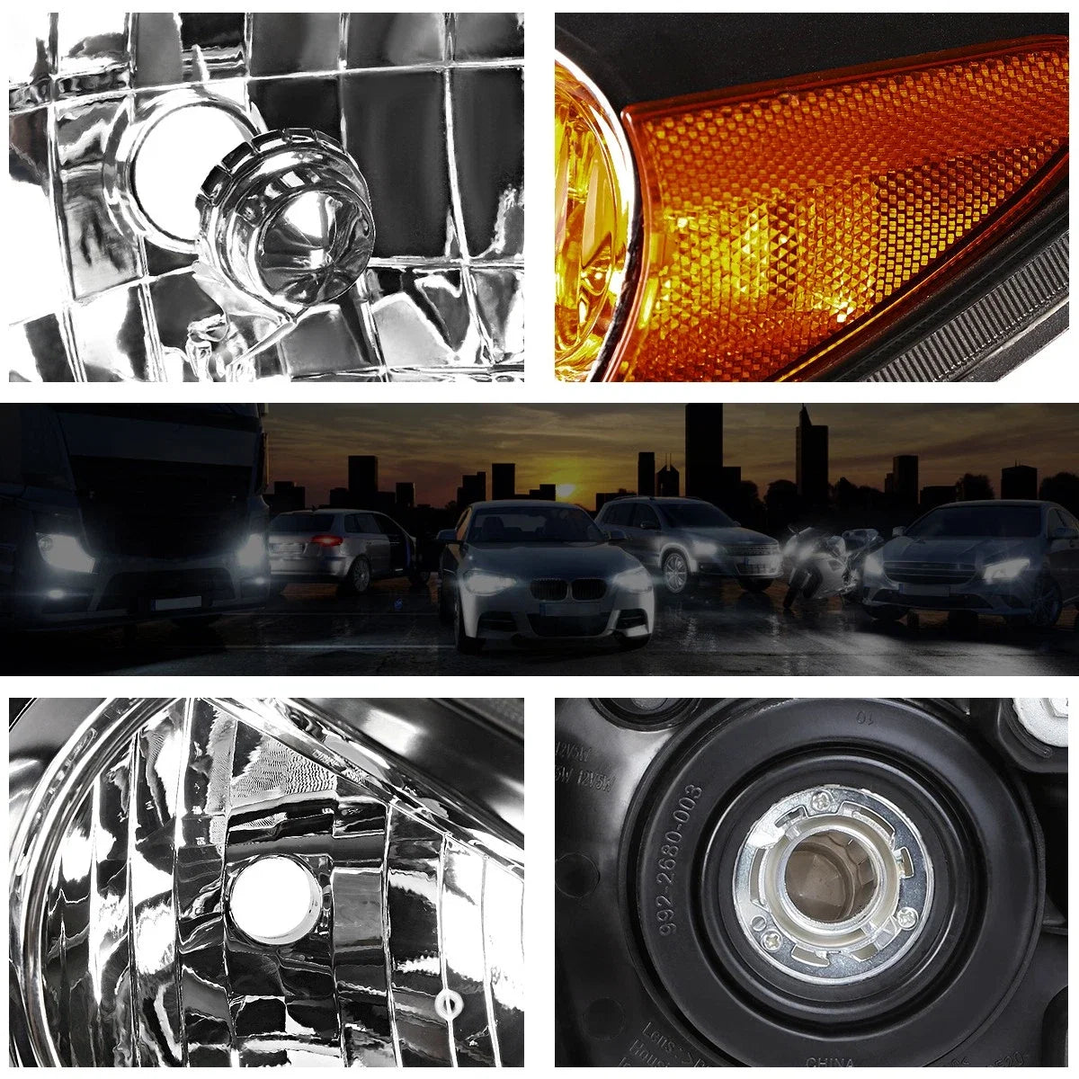 Headlight for Toyota Camry XV30 (2002–2004) Black Housing Amber Corner