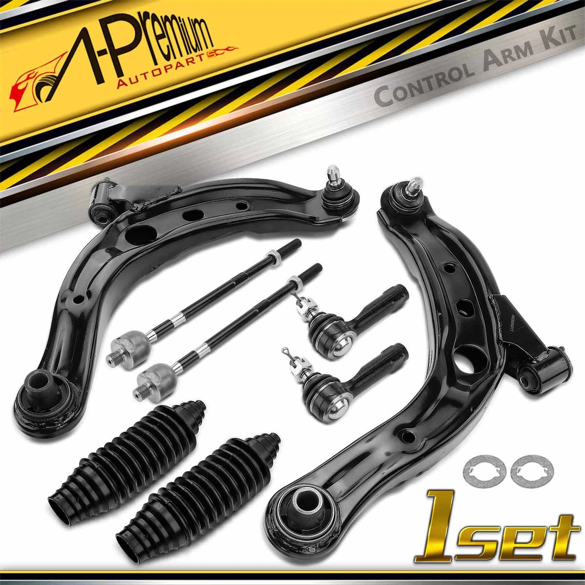 Set of 8 Front Lower Control Arm Ball Joint & Tie Rod for Mazda MPV (2000–2006) K620340, K620339, ES3197, EV80684, K9863