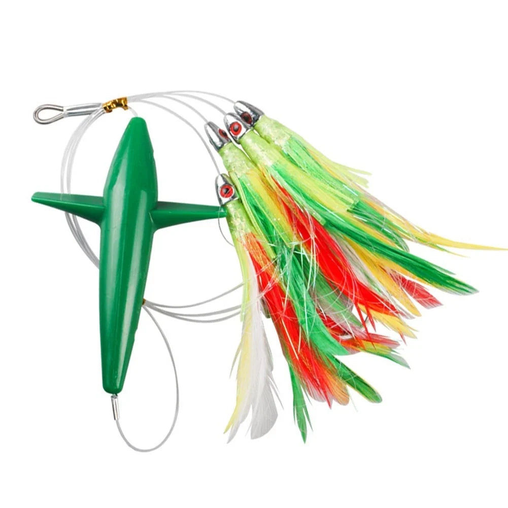 Sea Bird Teaser Bait Lure for Offshore Boat Fishing (4.7in Multi-Feather)