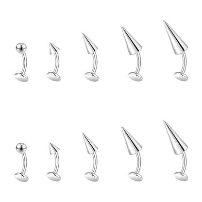 ZS 16G Curved Barbell Lip Ring for Universal Use (6mm, Stainless Steel, Silver)
