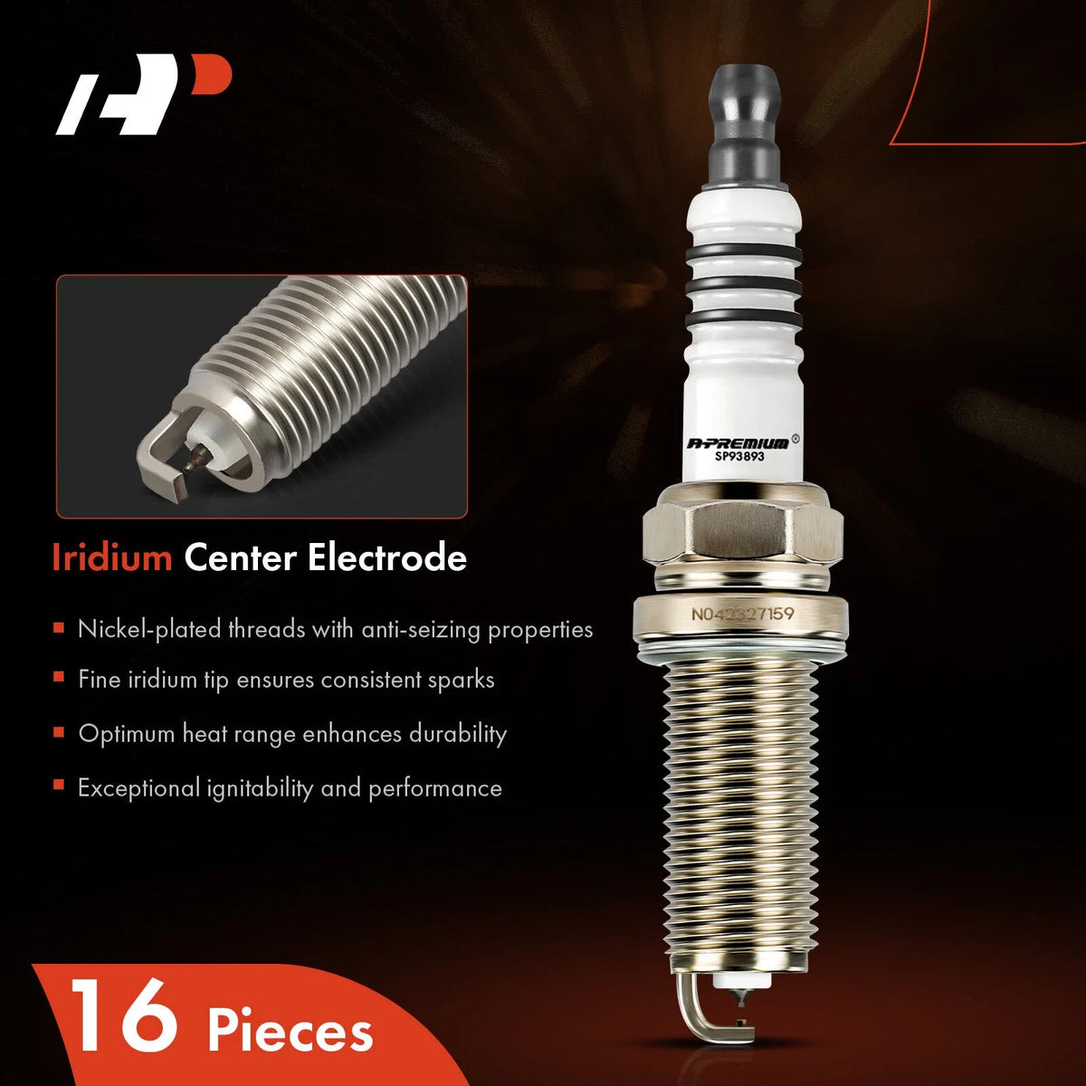 16x Iridium Platinum Spark Plugs for Jeep Grand Cherokee (2018–2021)