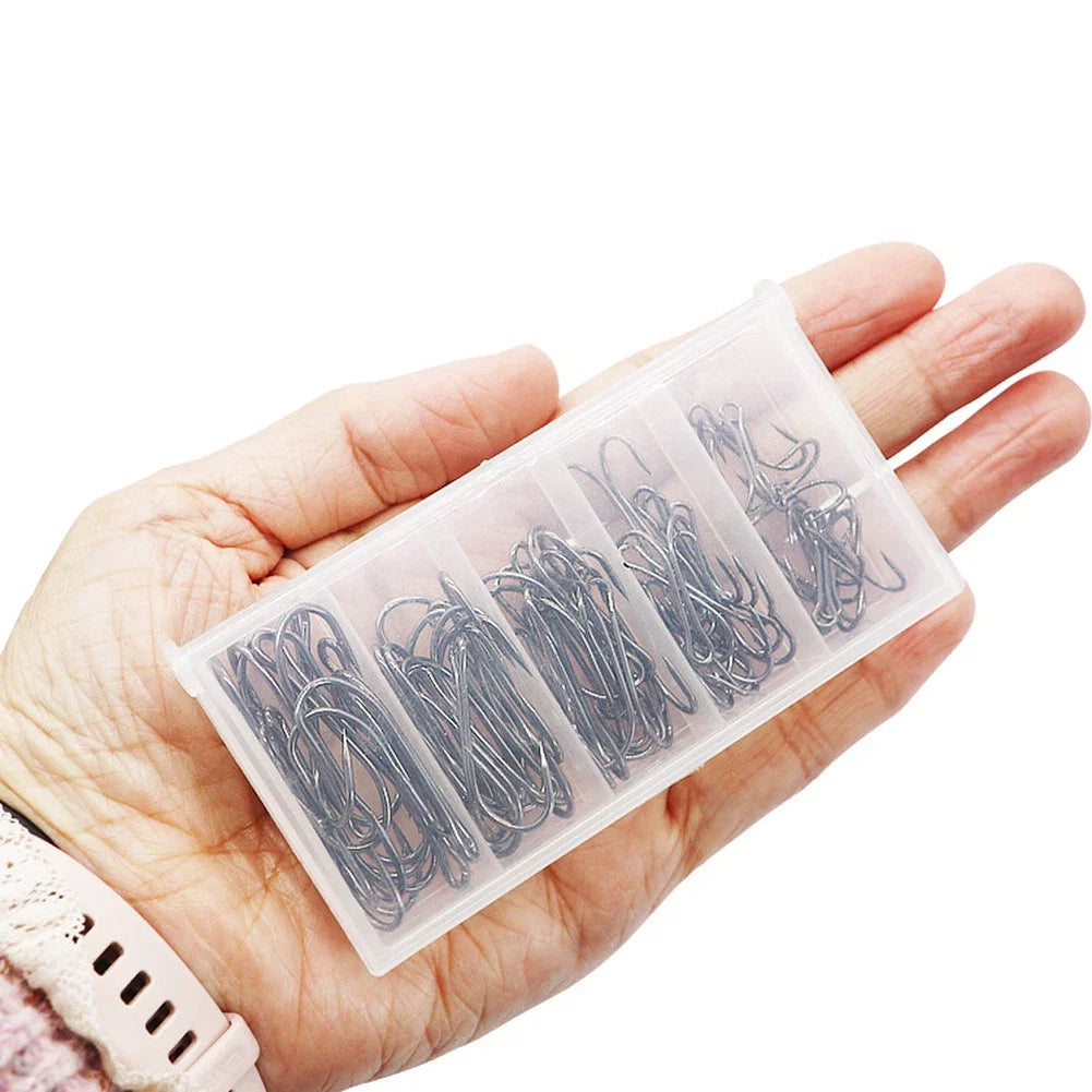 50pcs Double Hooks for Fishing (High Carbon Steel)