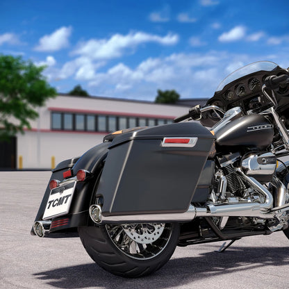 5" Stretched Saddlebags for Harley Touring FLHT FLHR (2014–2024) Matte Black