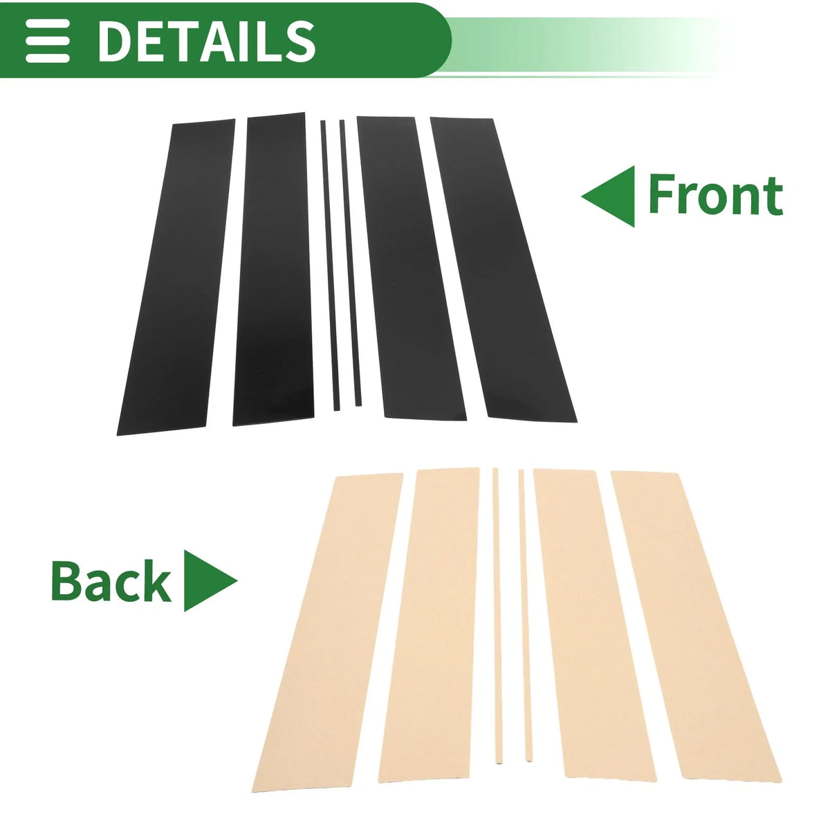 6 Pcs Door Pillar Window Trim for Honda Odyssey (2005–2010) Black