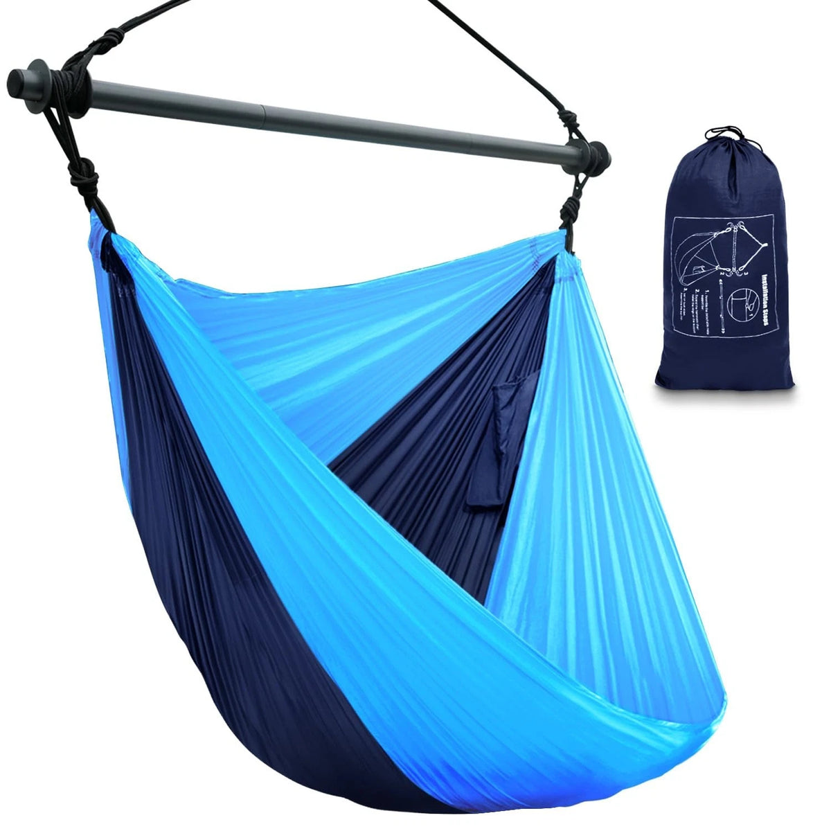 Hammock Chair Rope Swing for Outdoor Camping Backyard Patio (500 lbs)