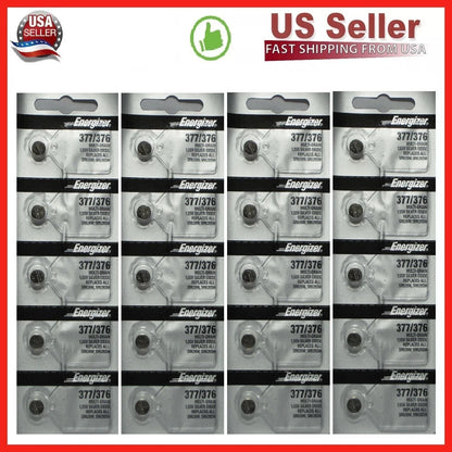 20 x Energizer 377 376 Silver Oxide Watch Battery