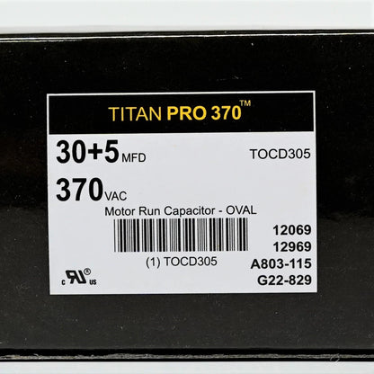 30/5 MFD Dual Motor Run Capacitor for HVAC Systems (370 Volts)