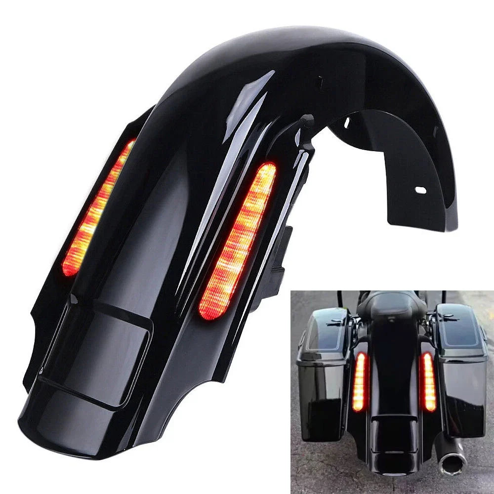 CVO 4" Stretched LED Rear Fender Black for Harley Touring (1993–2008)