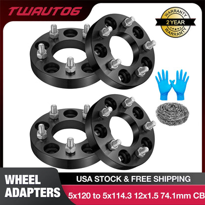 4PCS 1" Wheel Adapters for Chevy Camaro Corvette S10 (12x1.5) (5x4.75-5x4.5) (1982–2024)