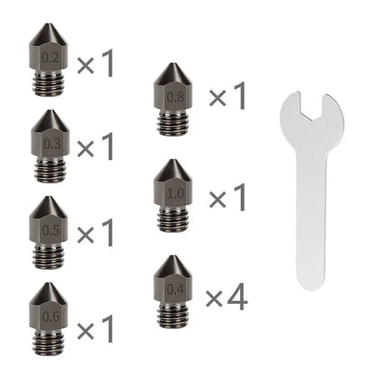 10Pcs Hardened Steel Nozzles for Creality CR-10 Ender 2 3 5 Series