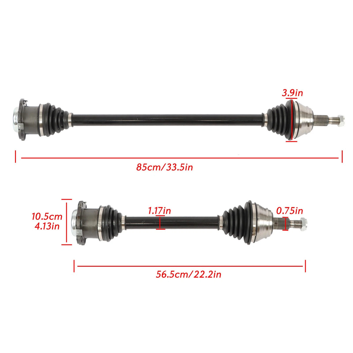 2X Front CV Axle Shaft Pair for Audi TT VW Jetta Beetle (1998–2006) BCK97955K, 1J0407272EM, 66-7253, 667253