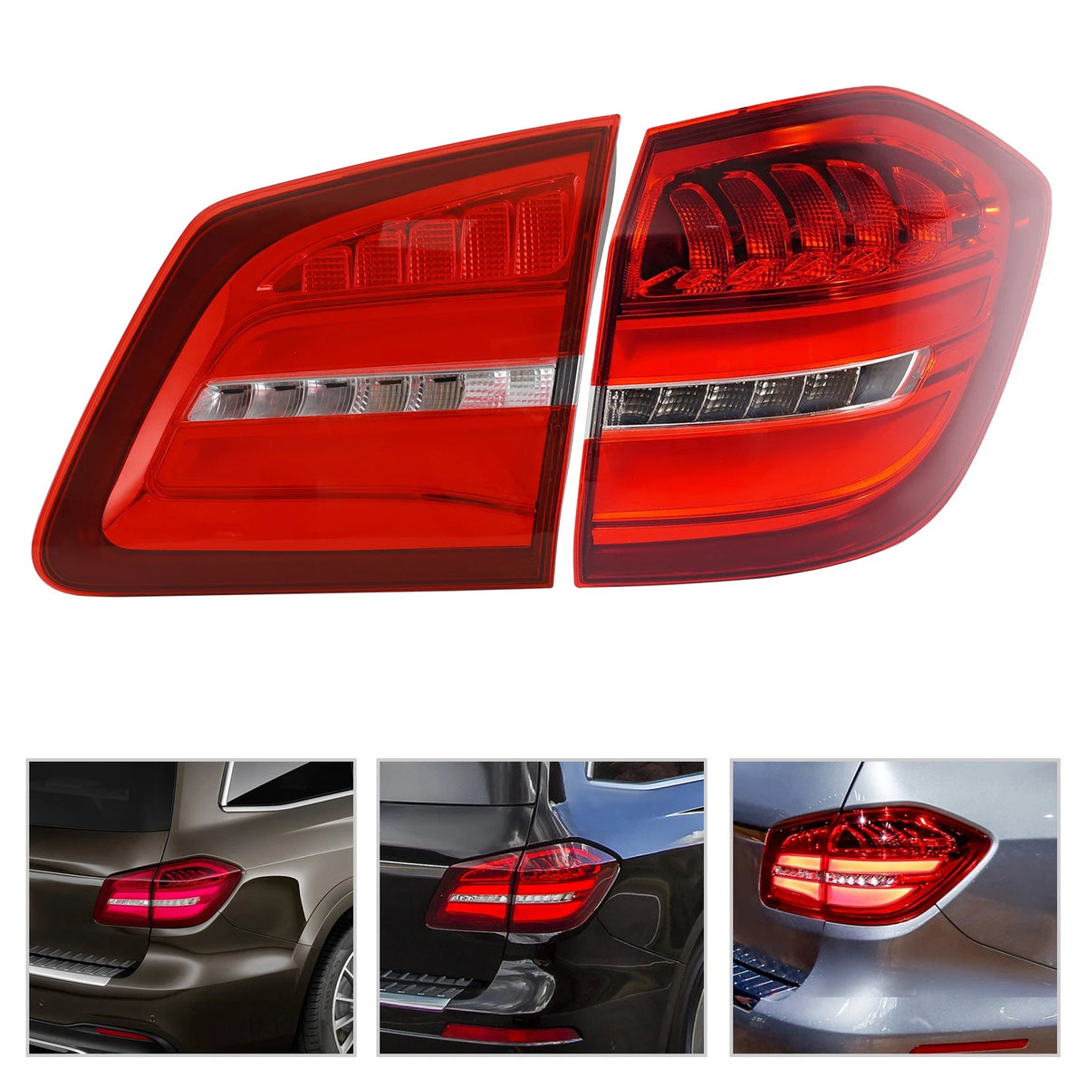Right Inner & Outer Tail Light for Mercedes-Benz GLS450 GLS550 GLS63 AMG (2017–2019) - 1669060402, 1669066402, MB2805120