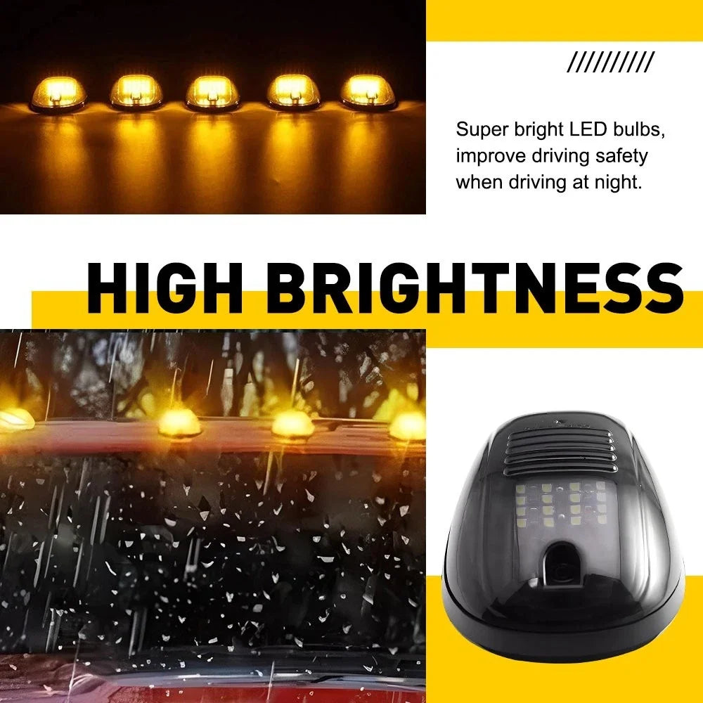 5PC Cab Roof Marker Running Lights for Dodge Ram 1500 2500 3500 4500 5500 Amber