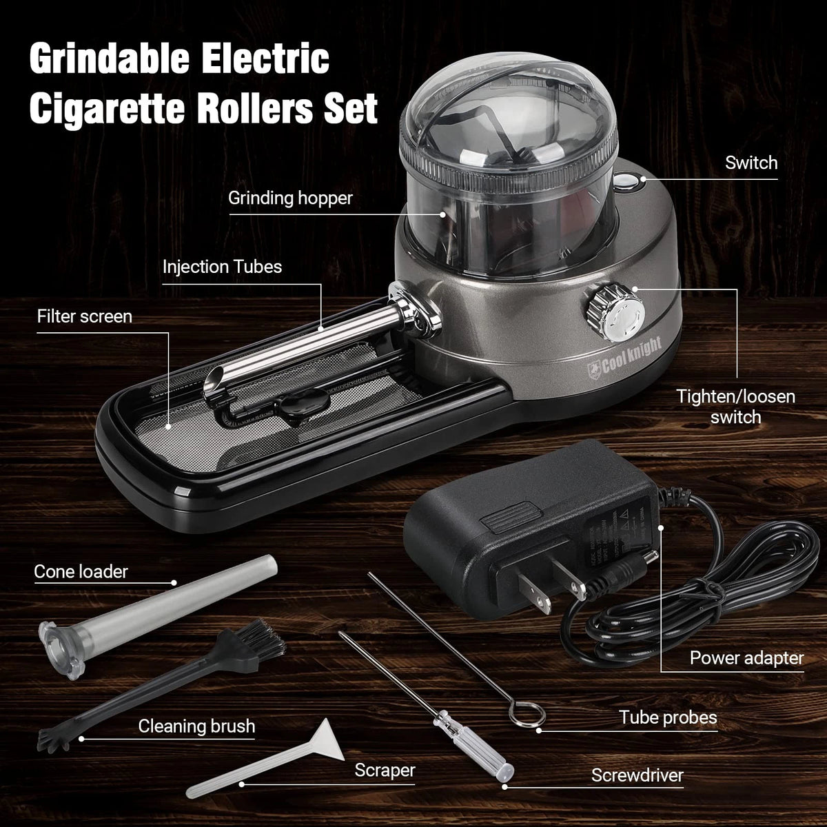 Electric Cigarette Rolling Machine Portable Tobacco Injector