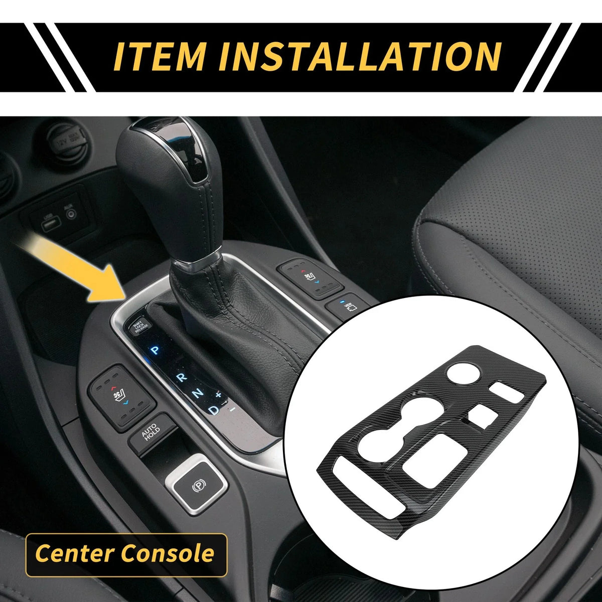 Carbon Fiber Gear Shift Frame Panel Cover Trim for Ford Ranger (2023–2024)