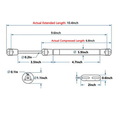 10 Inch 100N Gas Struts for Windows, Beds, Hatches, Cabinets (Set of 12)