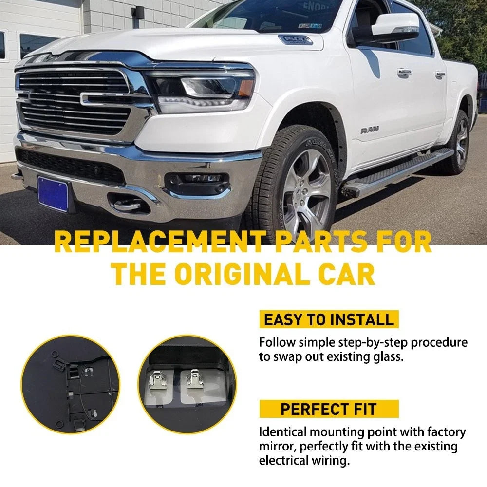 Power Heated Exterior Glass Mirror RH for Dodge Ram 1500 2500 (EXV)