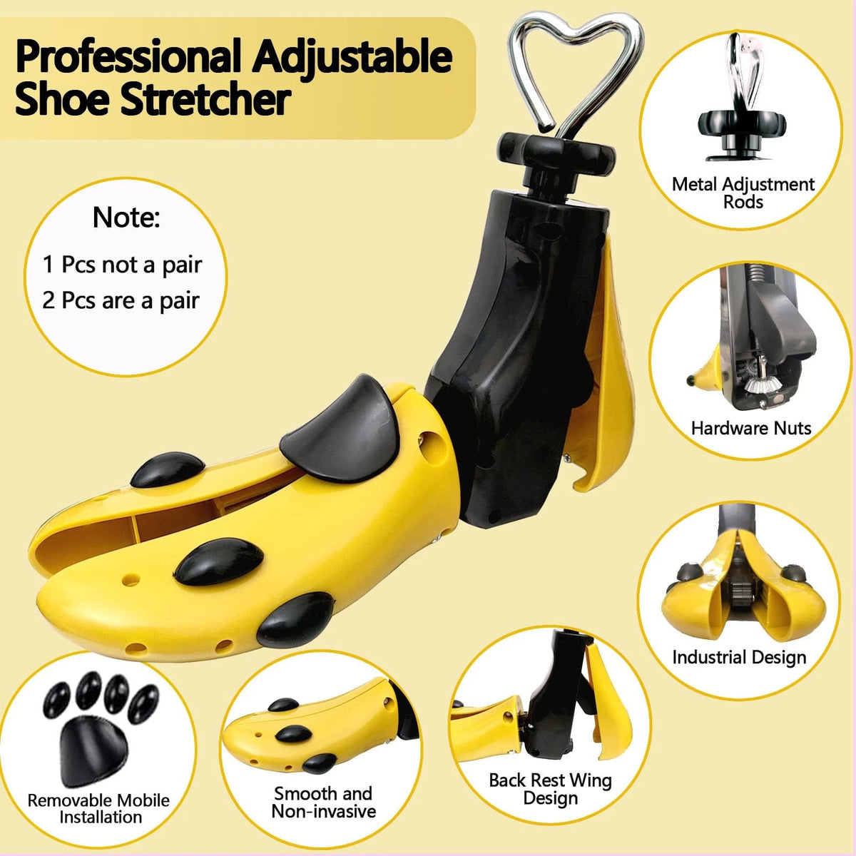 Shoe for Women's Size 10-14, Men's 8.5-13 (Yellow, 1 Pack)