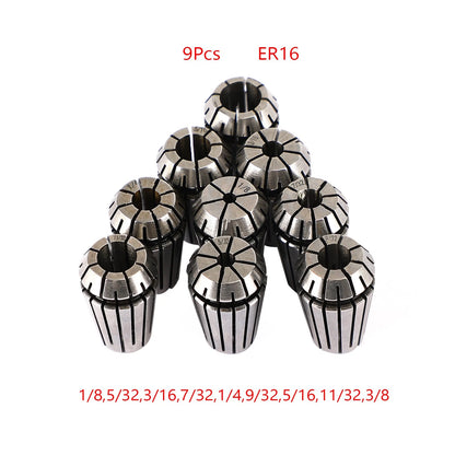 9Pcs ER16 Spring Collet Set for CNC Milling Lathe Machine (I051-A003-Set)