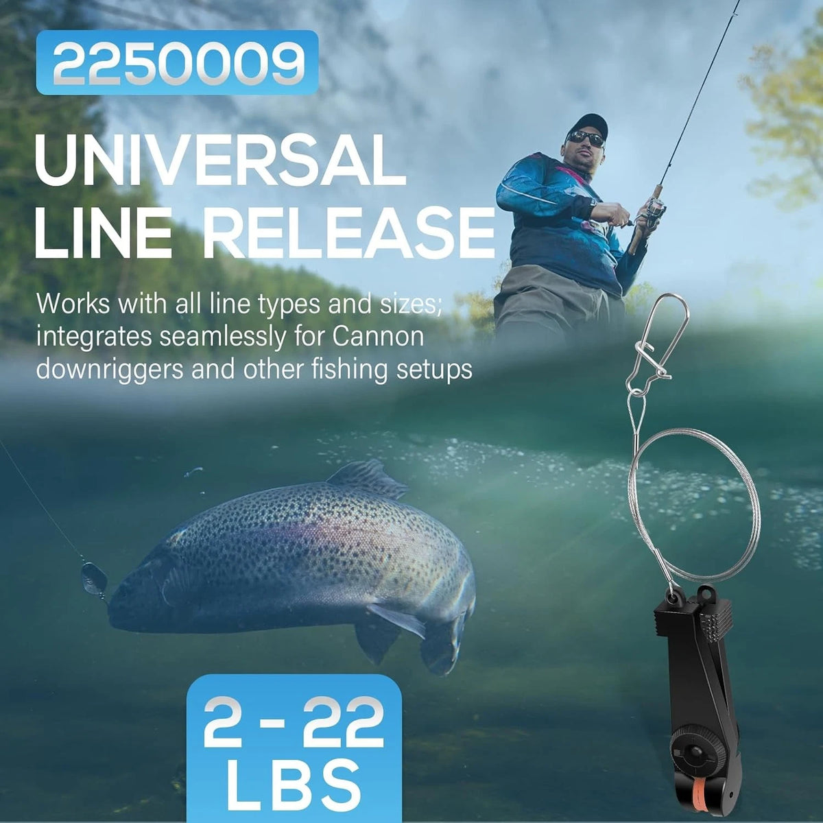 Universal Line Release for Cannon 2250009 2-22 lb Tension Downrigger