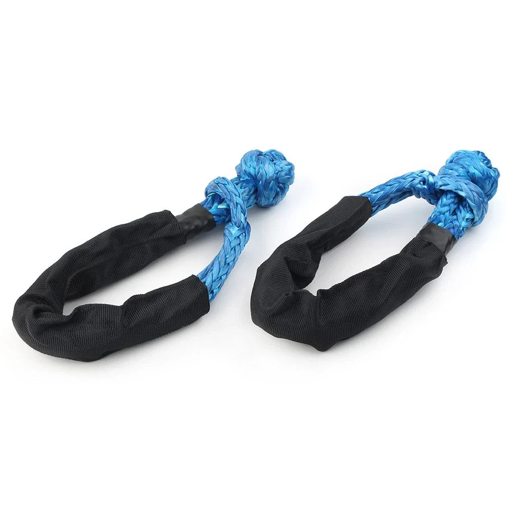 2X 1/2" Synthetic Soft Shackle Recovery Straps 38000 LBS Pair