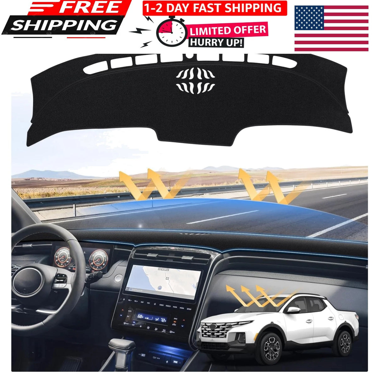 Dash Cover for Hyundai Santa Cruz (2022–2024) 22-24 Santa Cruz Dash Cover