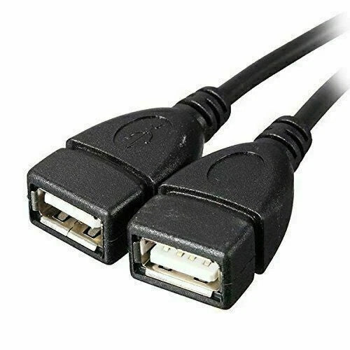 USB 2.0 Male to 2X Female Splitter Hub Adapter for Universal Use