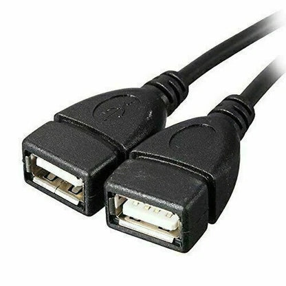 USB 2.0 Male to 2X Female Splitter Hub Adapter for Universal Use
