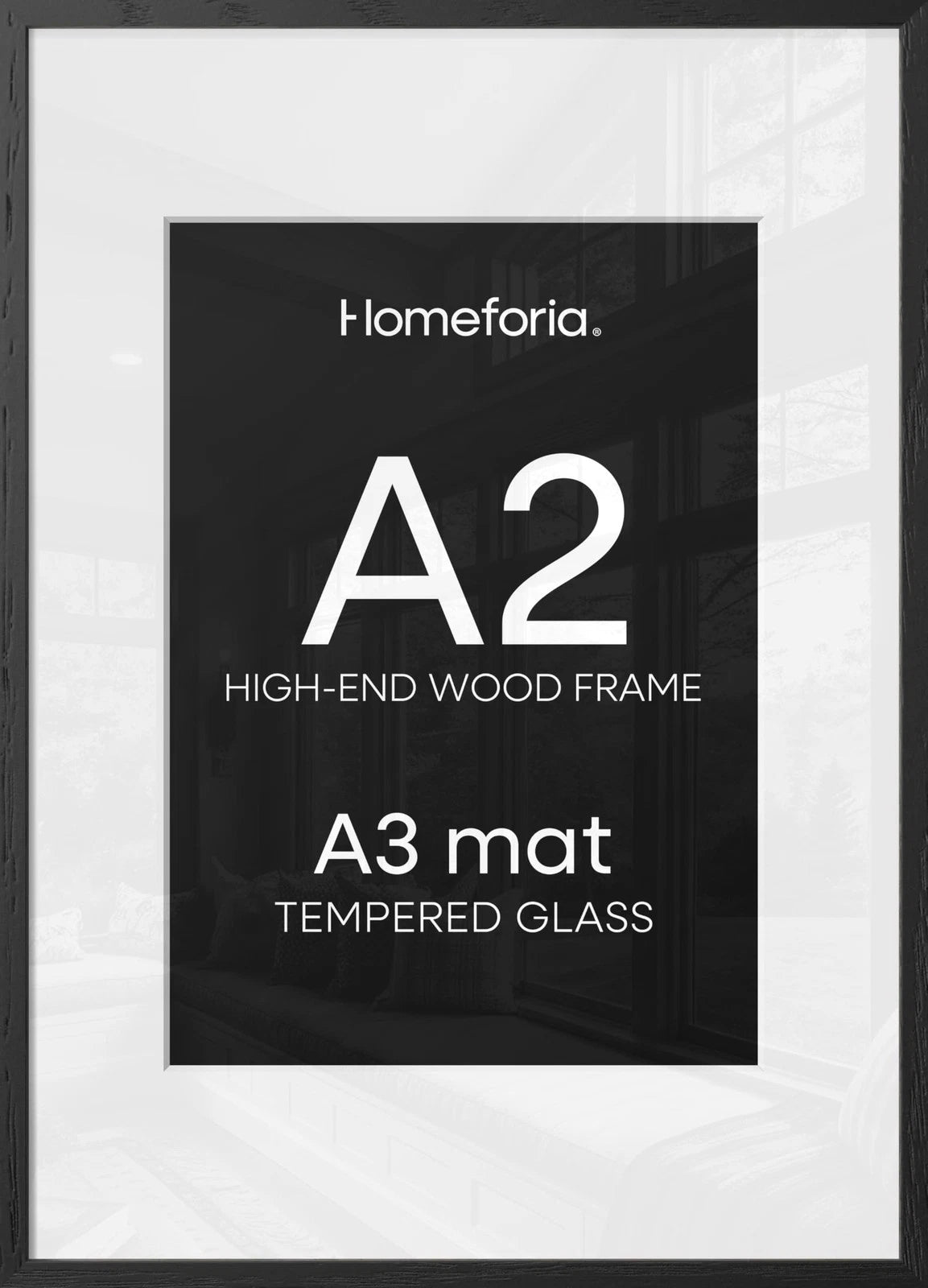 Set of 2 Black Wooden Poster Frames 16.5 x 23.4 for Home Decor