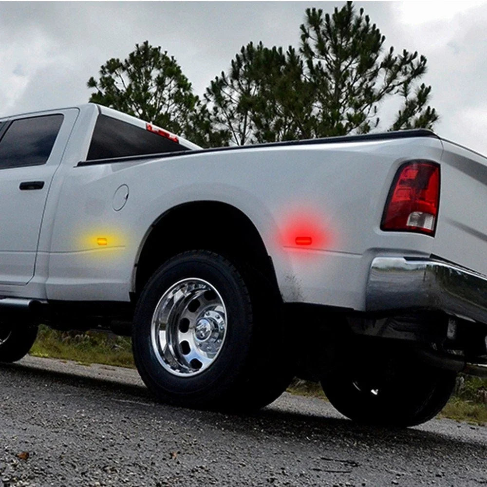2X Clear Amber Red LED Front Side Marker Lights for Dodge Ram 2500 3500 (2010–2018)