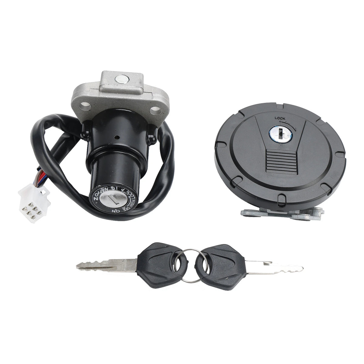 Fuel Tank Cap Ignition Switch Lock Set for Kawasaki KLR650 (1987–2007) 51049-0049, 51049-1077, 51049-0047