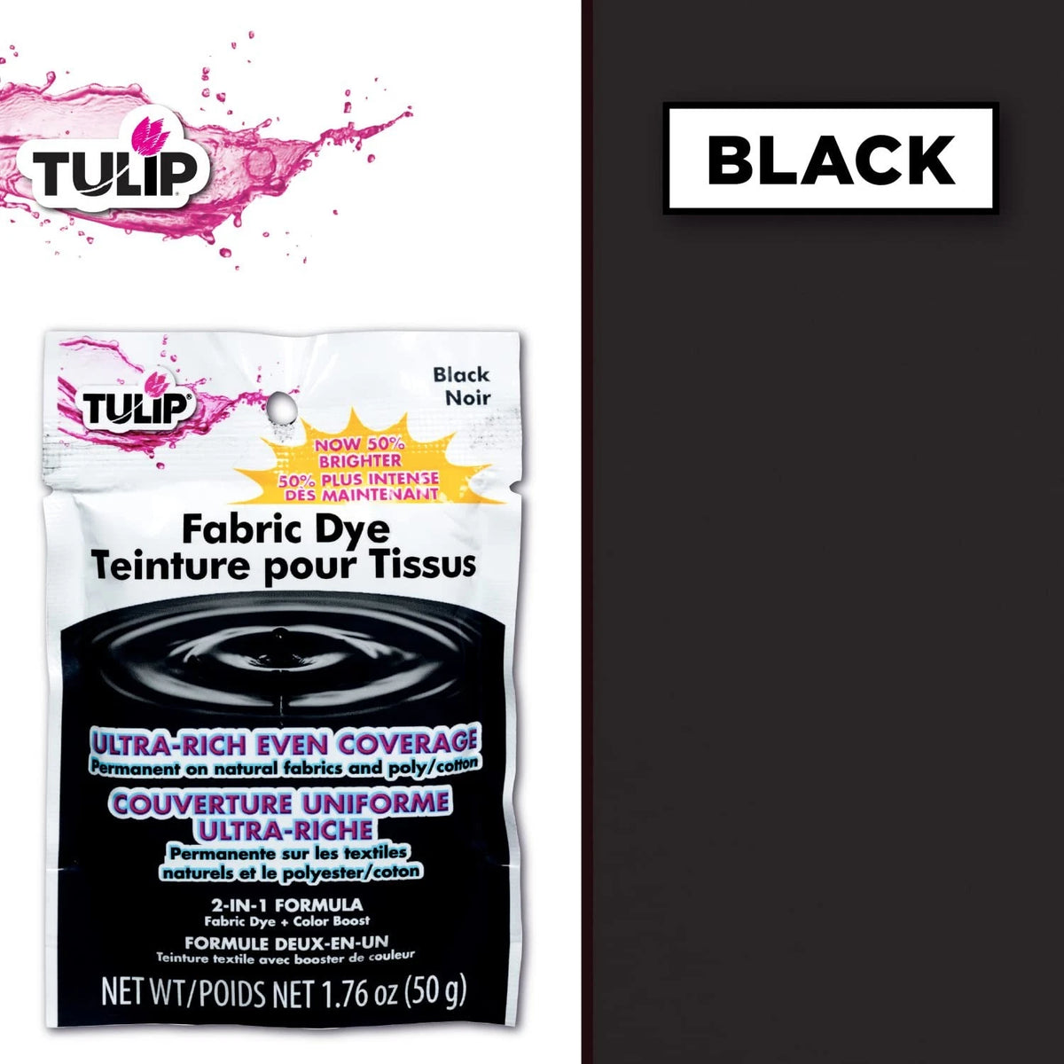 Tulip Permanent Fabric Dye Powder - Black (4.5 in x 0.83 in x 3.13 in)
