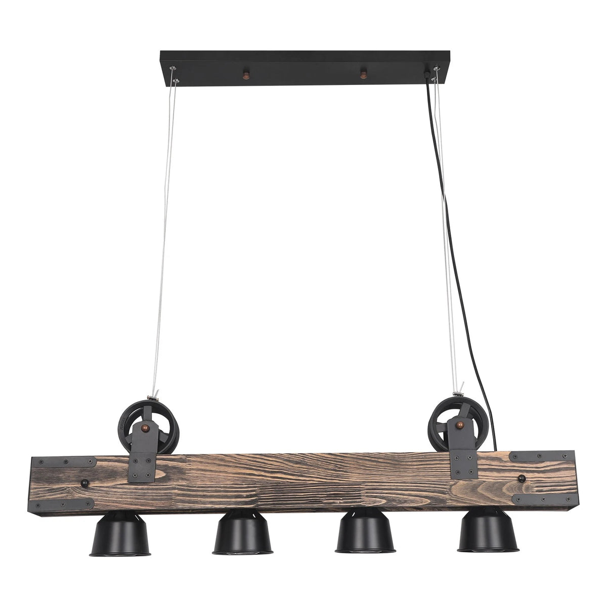 Set of 4 Rustic Chandeliers for Dining Room with E26 Bulb Sockets