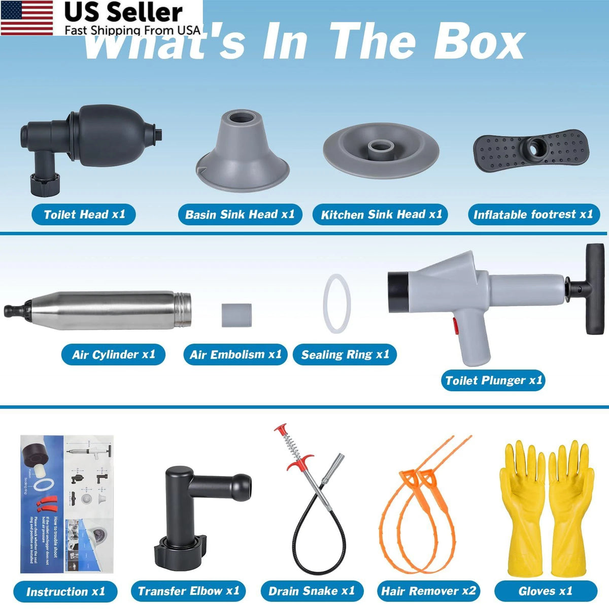 High Pressure Toilet Plunger for Gery-manual