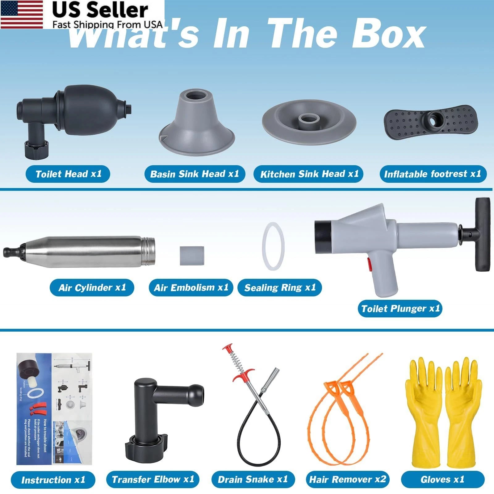 High Pressure Toilet Plunger for Gery-manual