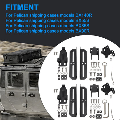 Cargo Case Roof Mount Kit for Pelican Gen2 BX140R BX55S BX85S (RFMT002BLK, RFMT2)