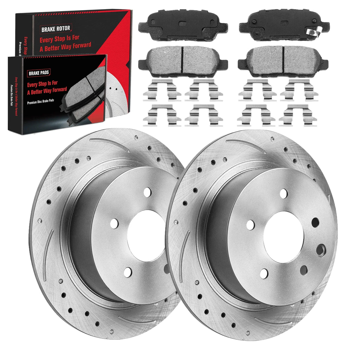 Rear Drilled Slotted Brake Rotors & Ceramic Pads for Nissan Altima Sentra (2002–2022)